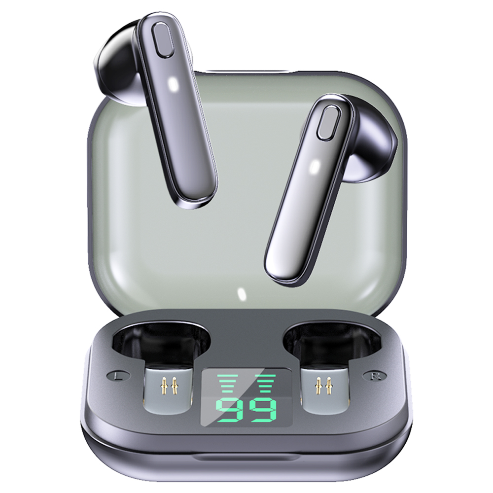 R20 TWS Earphones with Mic Bluetooth Deep Bass True Stereo IPX7 Waterproof - Black