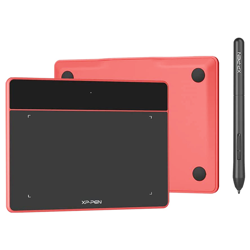 

XP-PEN Deco Fun L Graphic Tablet with 10 x 6.27 Inch Work Surface, for OSU Drawing, Online Education, Business Signature, Compatible with Android, Mac, Linux, Windows, Chrome OS - Red