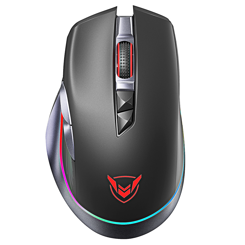 PICTEK Wireless RGB Gaming Mouse with RGB Lighting 3 Levels Adjustable DPI Rechargeable Programmable - Black