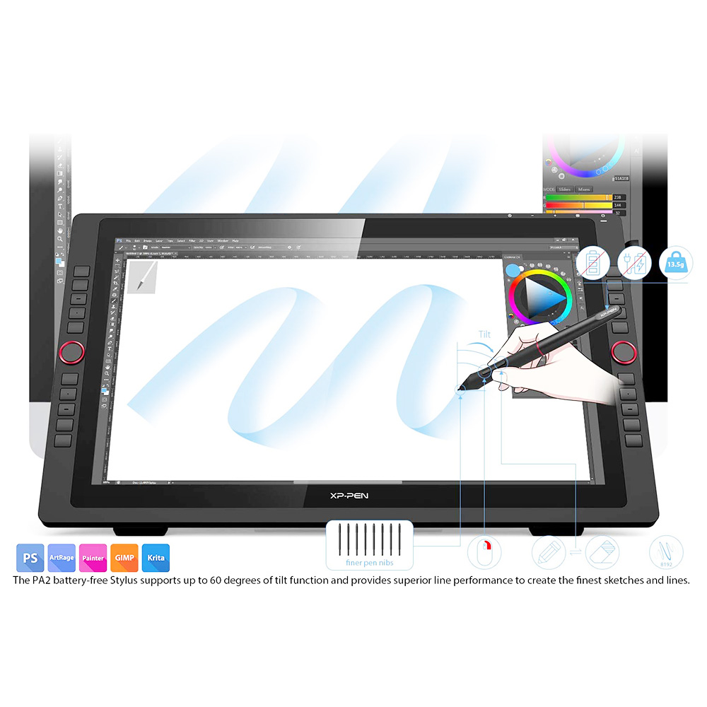 XPPEN Artist 22R Pro Graphic Tablet with 21.5 Inch FHD Display Black