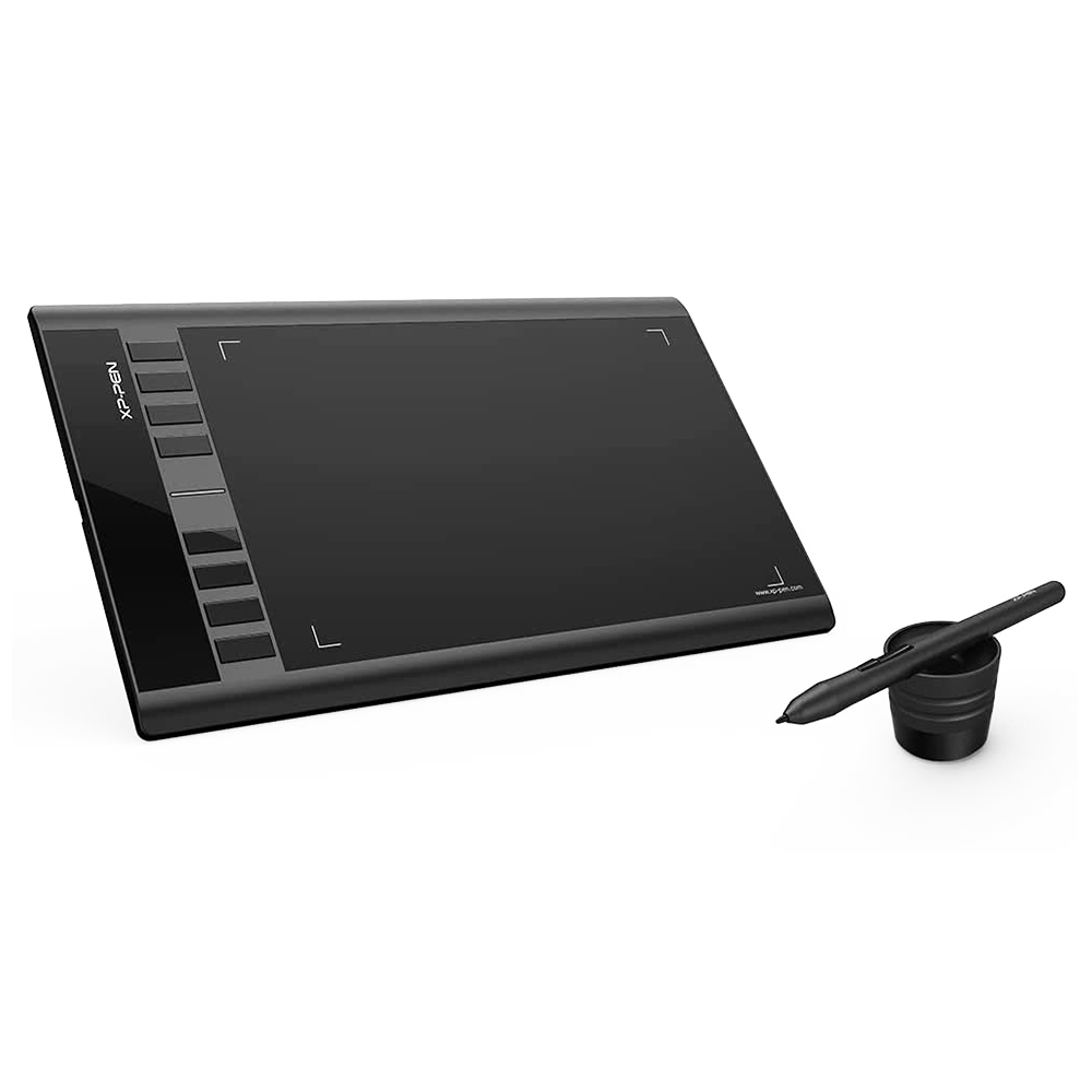 

XP-PEN Star 03 V2 Graphic Tablet with 10 x 6 Inch Work Surface, 8192 Level Stylus Pen, for Drawing, Design, Editing, Compatible with Mac, Windows, Chrome OS - Black