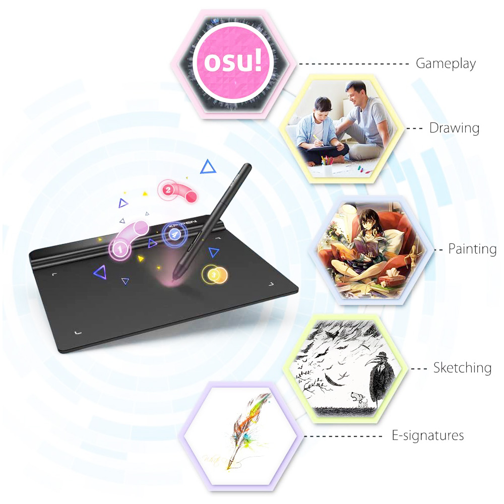 XPPen Star G640 Graphic Tablet with 6 x 4 Inch Work Surface Black