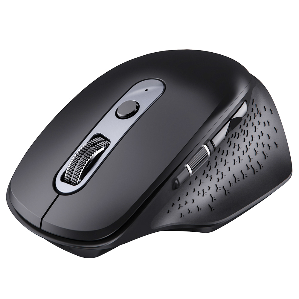 

Multifunctional Wireless Bluetooth Office Mouse with Side Scroll Wheel, 5 Levels Adjustable Dpi, Switch up to 3 Devices - Black