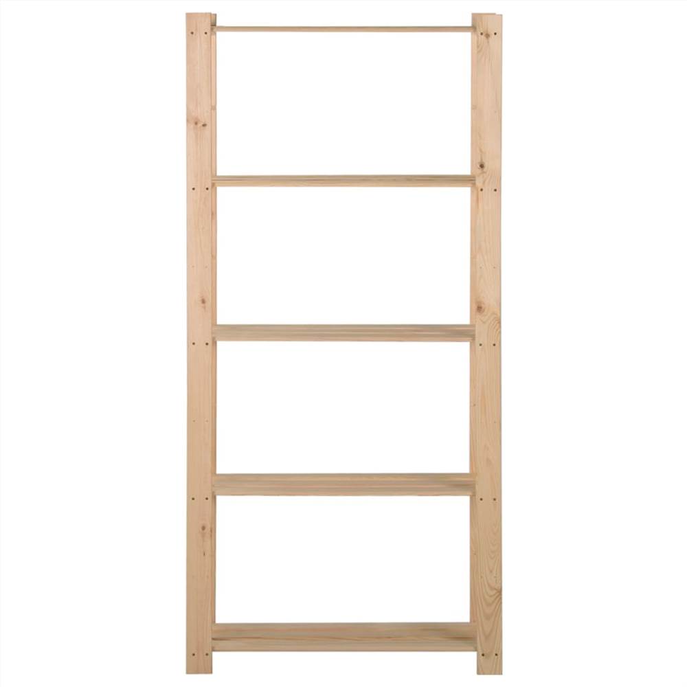 5-Tier Storage Rack 80x28.5x170 cm Solid Pinewood