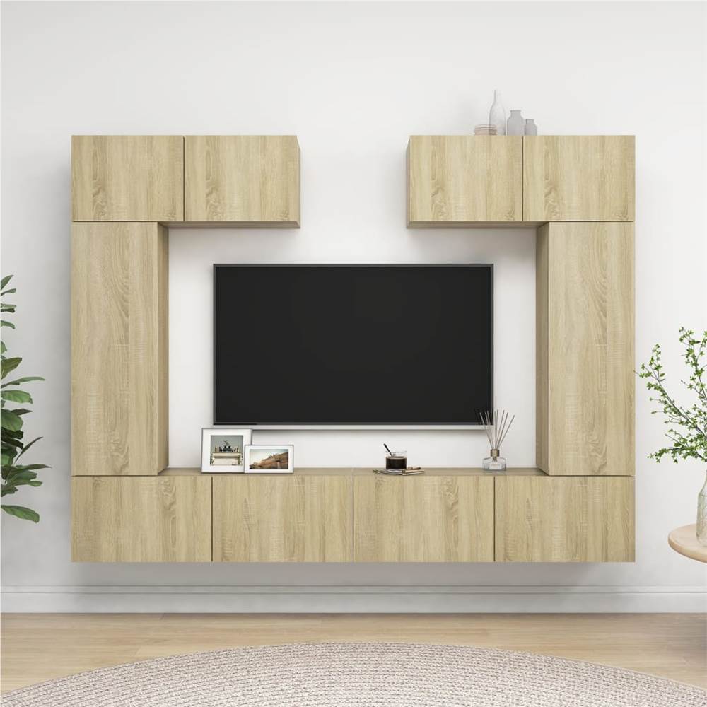 

6 Piece TV Cabinet Set Sonoma Oak Chipboard