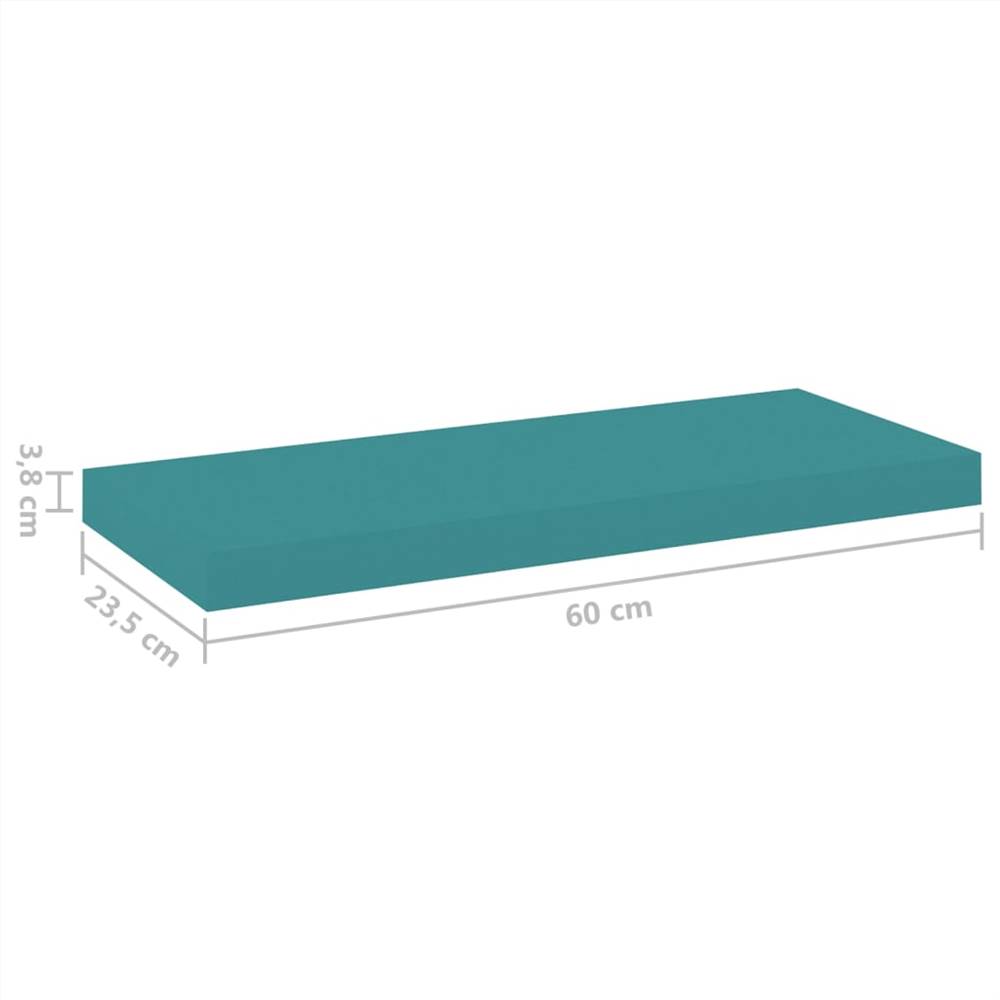 Floating Wall Shelves 2 pcs Blue 60x23.5x3.8 cm MDF
