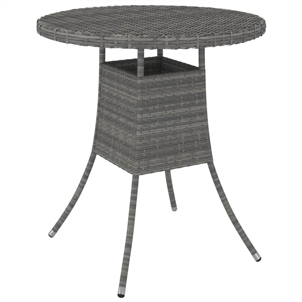 

Garden Table Grey 70x70x73 cm Poly Rattan