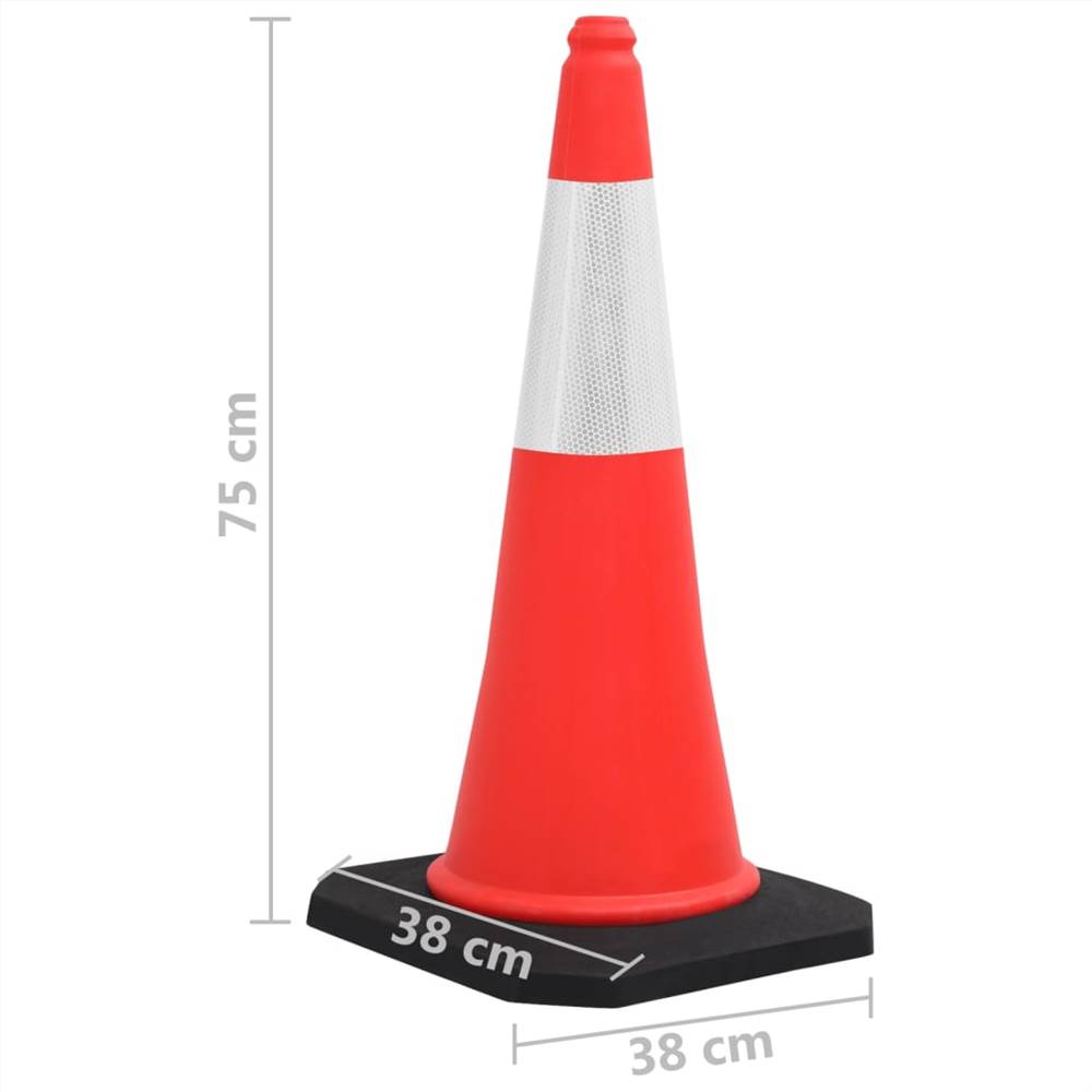Reflective Traffic Cones with Heavy Bases 4 pcs 75 cm