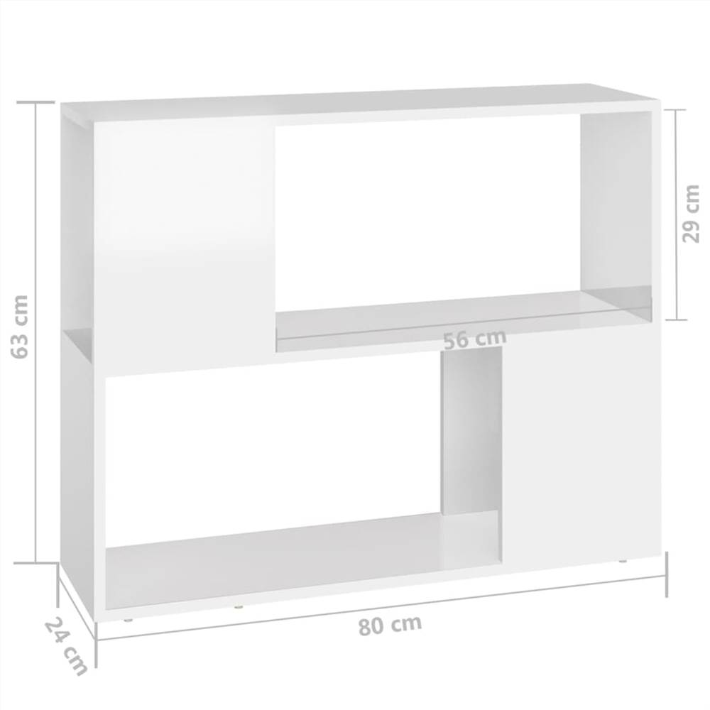 TV Cabinet High Gloss White 80x24x63 cm Chipboard