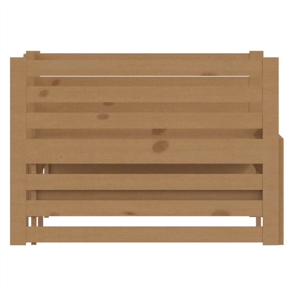 Pull-out Day Bed Honey Brown Solid Pinewood 2x
