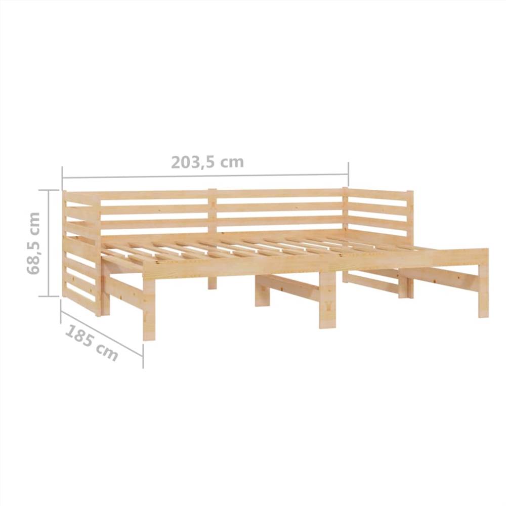 Pull-out Day Bed Solid Pinewood 2x