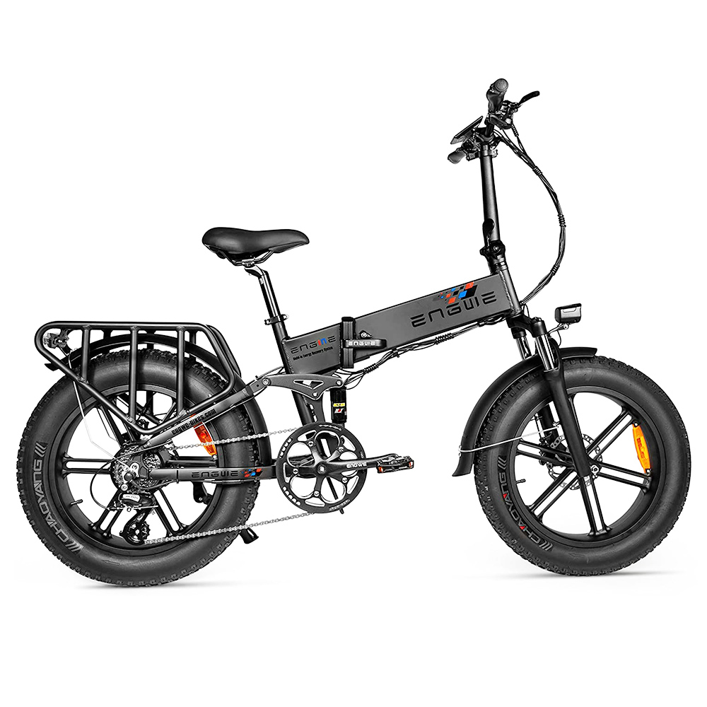 ENGWE ENGINE Pro Folding Electric Bicycle 20*4 inch Fat Tire 750W Brushless Motor 48V 12.8Ah Battery 45km/h Max Speed up to 55km Range 8 Speed System LCD Smart Display Hydraulic Disc Brakes - Black