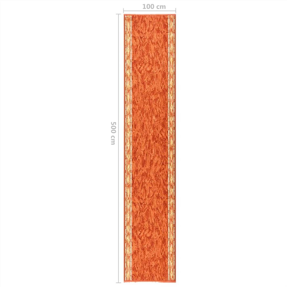 Carpet Runner Terracotta 100x500 cm Anti Slip