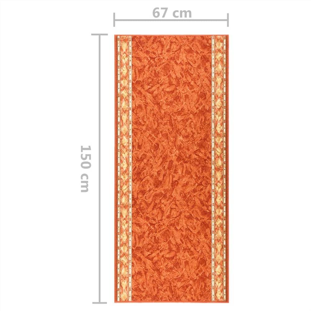 Carpet Runner Terracotta 67x150 cm Anti Slip