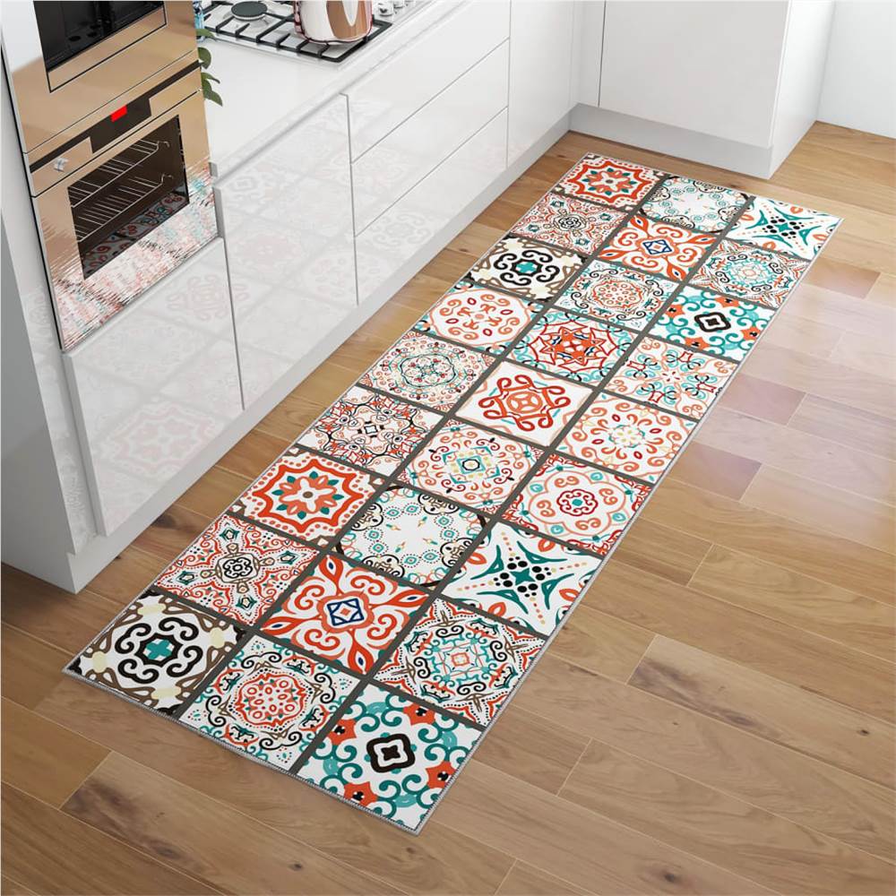 

Printed Carpet Runner Washable Foldable 100x300 cm Polyester