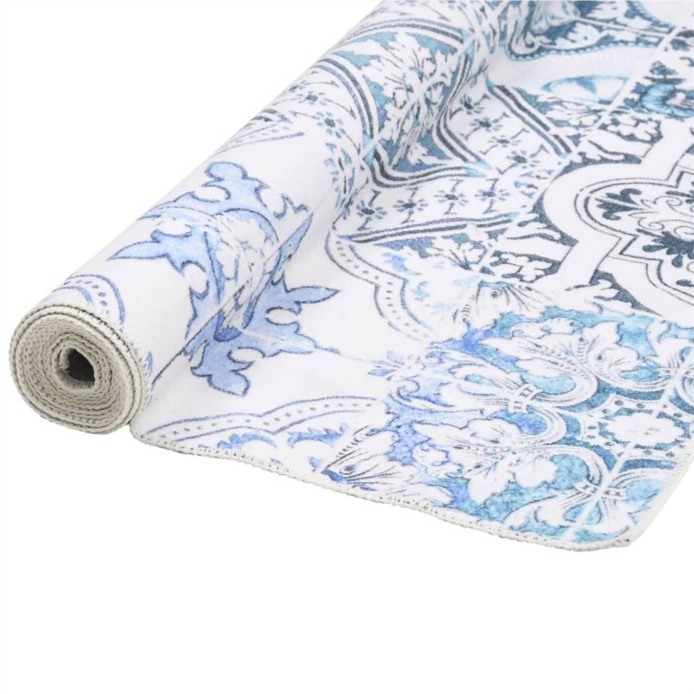 Printed Carpet Runner Washable Foldable 100x400 cm Polyester