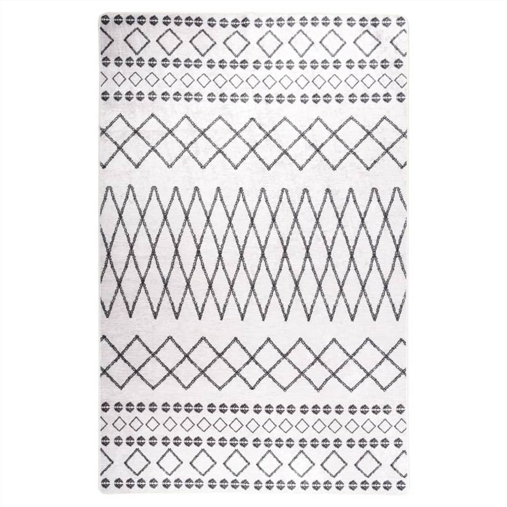 

Rug Washable 80x150 cm Black and White Anti Slip