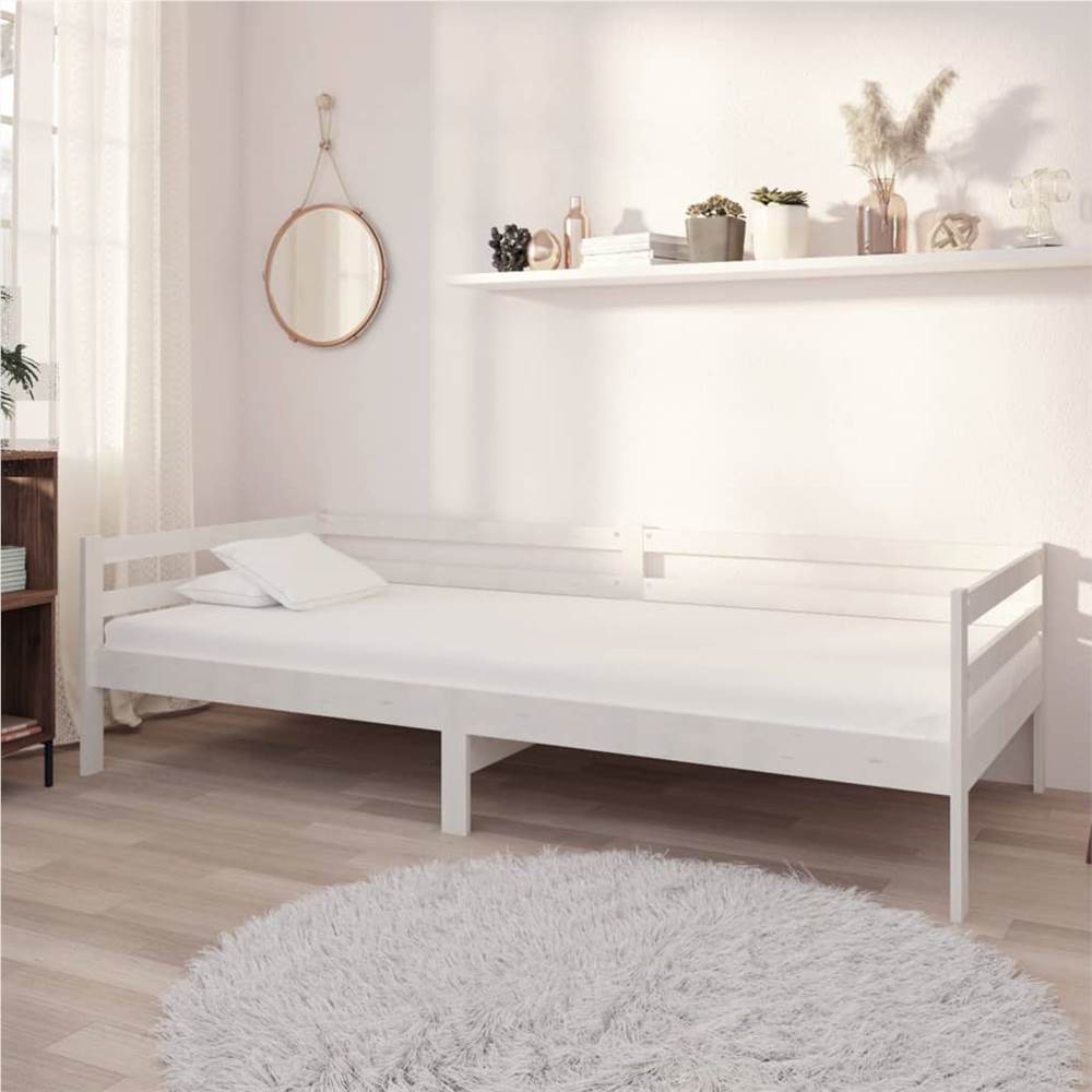 

Day Bed White Solid Pinewood 90x200 cm