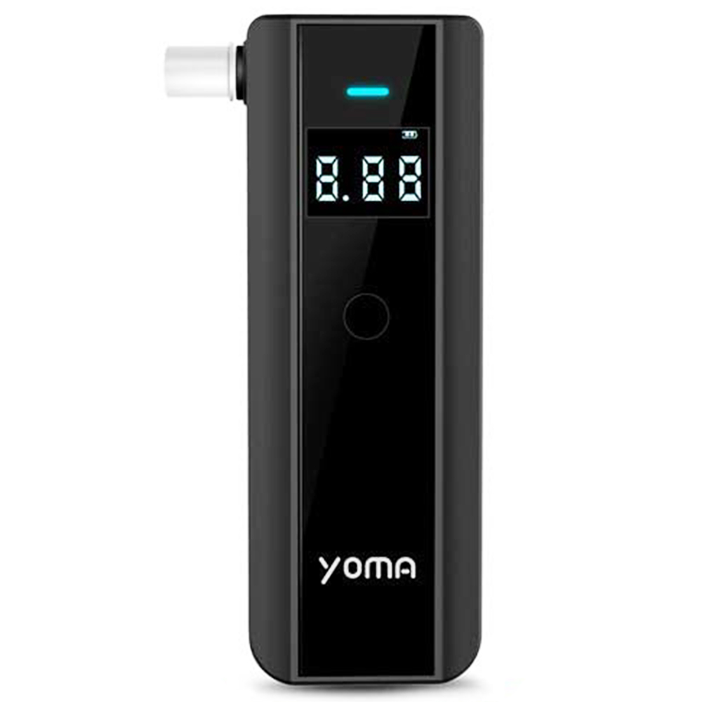 YOMA الكحول تستر المحمولة جهاز التنفس 10 أبواق اختبار BAC المهنية مع شاشة LCD الرقمية