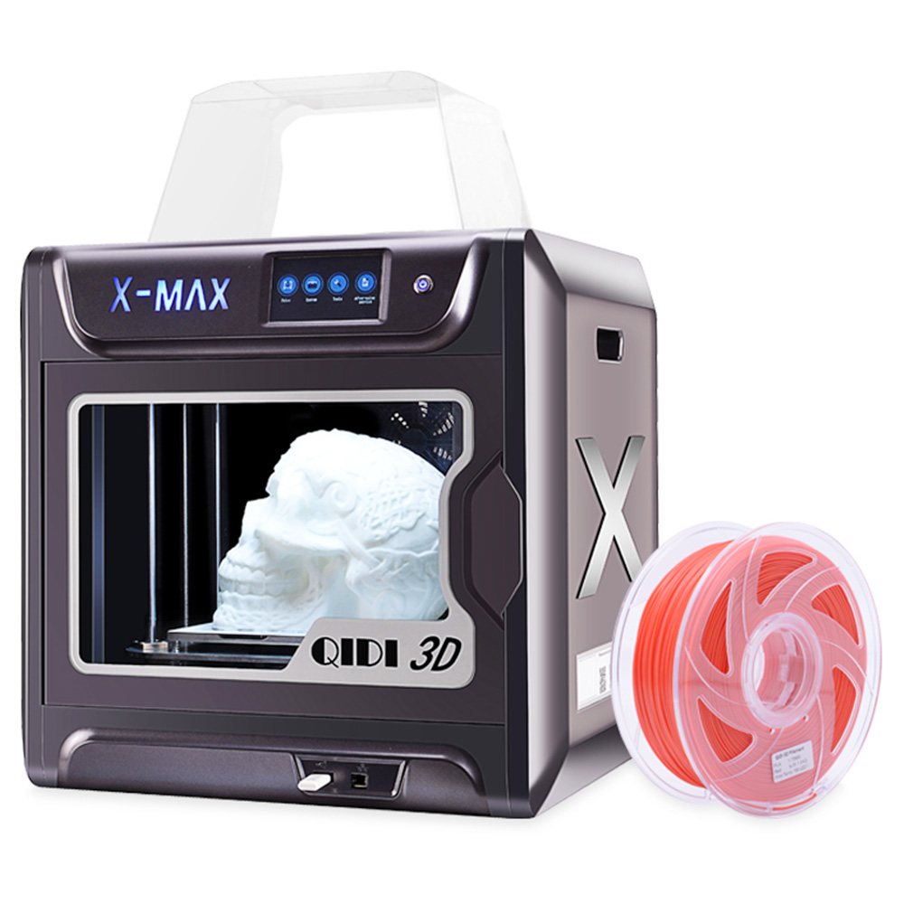 3D-принтер QIDI X-MAX, промышленный уровень, 5-дюймовый сенсорный экран, функция Wi-Fi, высокоточная печать с ABS / PLA / TPU, гибкая нить, 300x250x300 мм