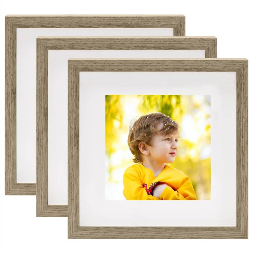 

3D Box Photo Frames 3 pcs Dark Wood 28x28cm for 20x20cm Picture