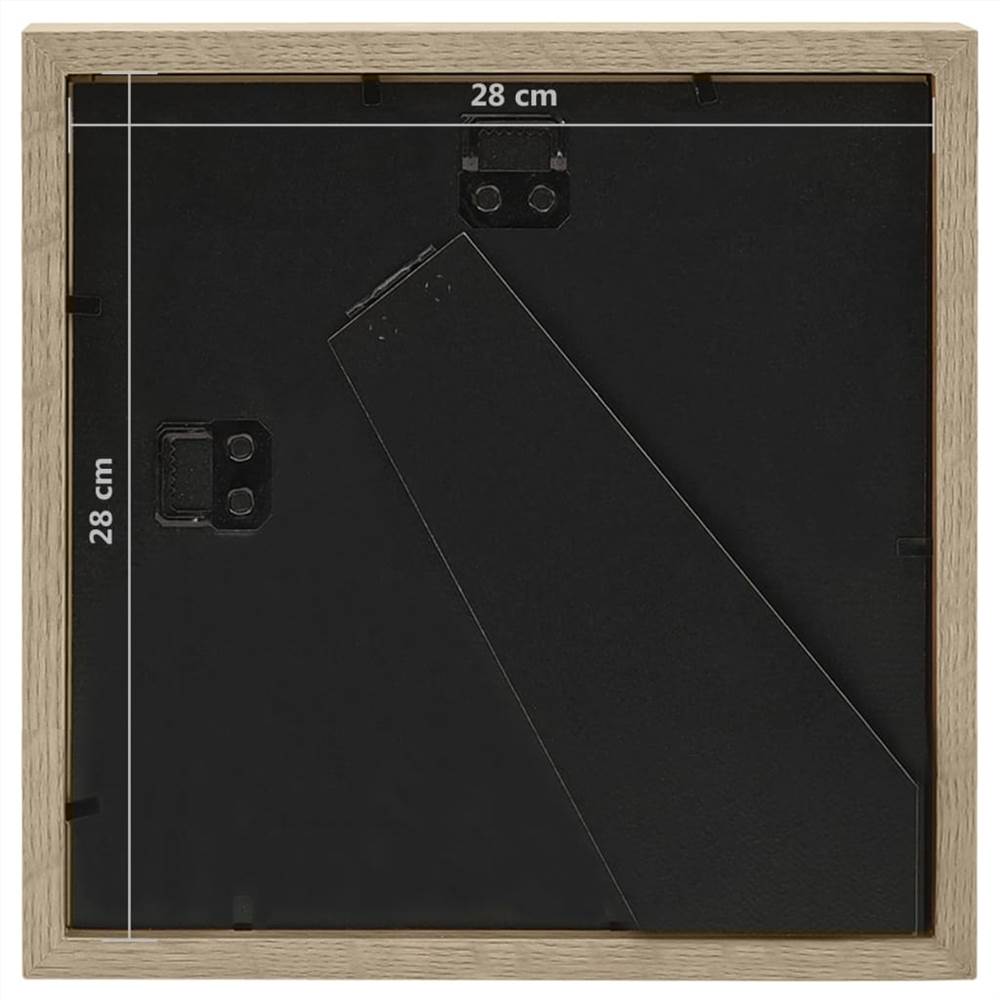 3D Box Photo Frames 3 pcs Dark Wood 28x28cm for 20x20cm Picture