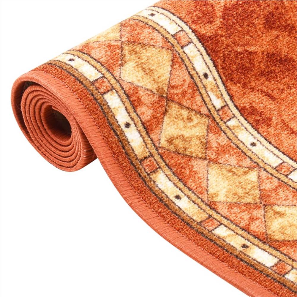 Carpet Runner Terracotta 67x500 cm Anti Slip