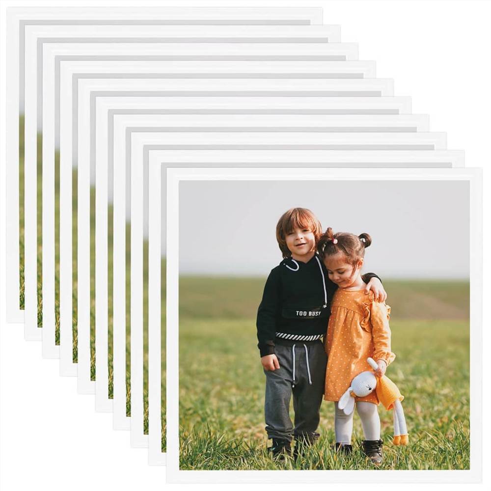 Photo Frames Collage 10 pcs for Wall or Table White 20x20cm MDF