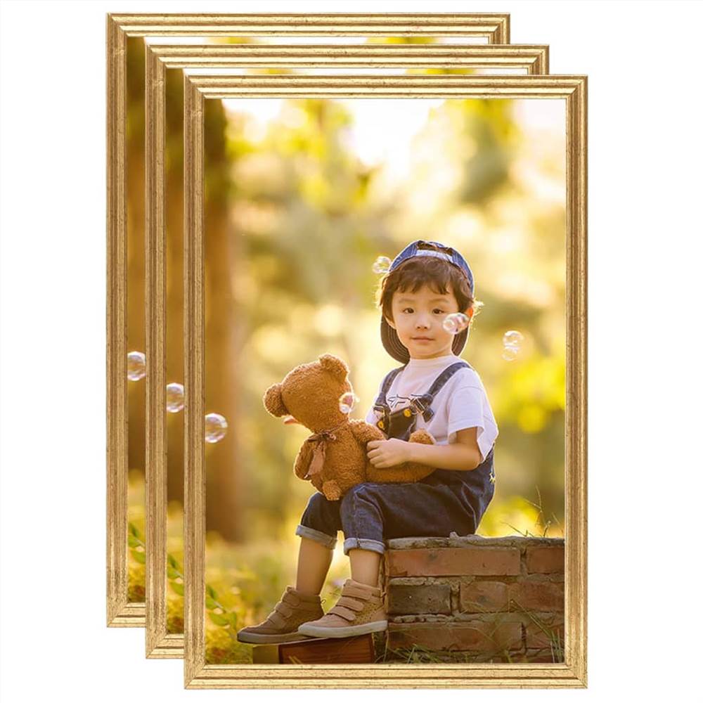 

Photo Frames Collage 3 pcs for Wall or Table Gold 42x59.4cm MDF