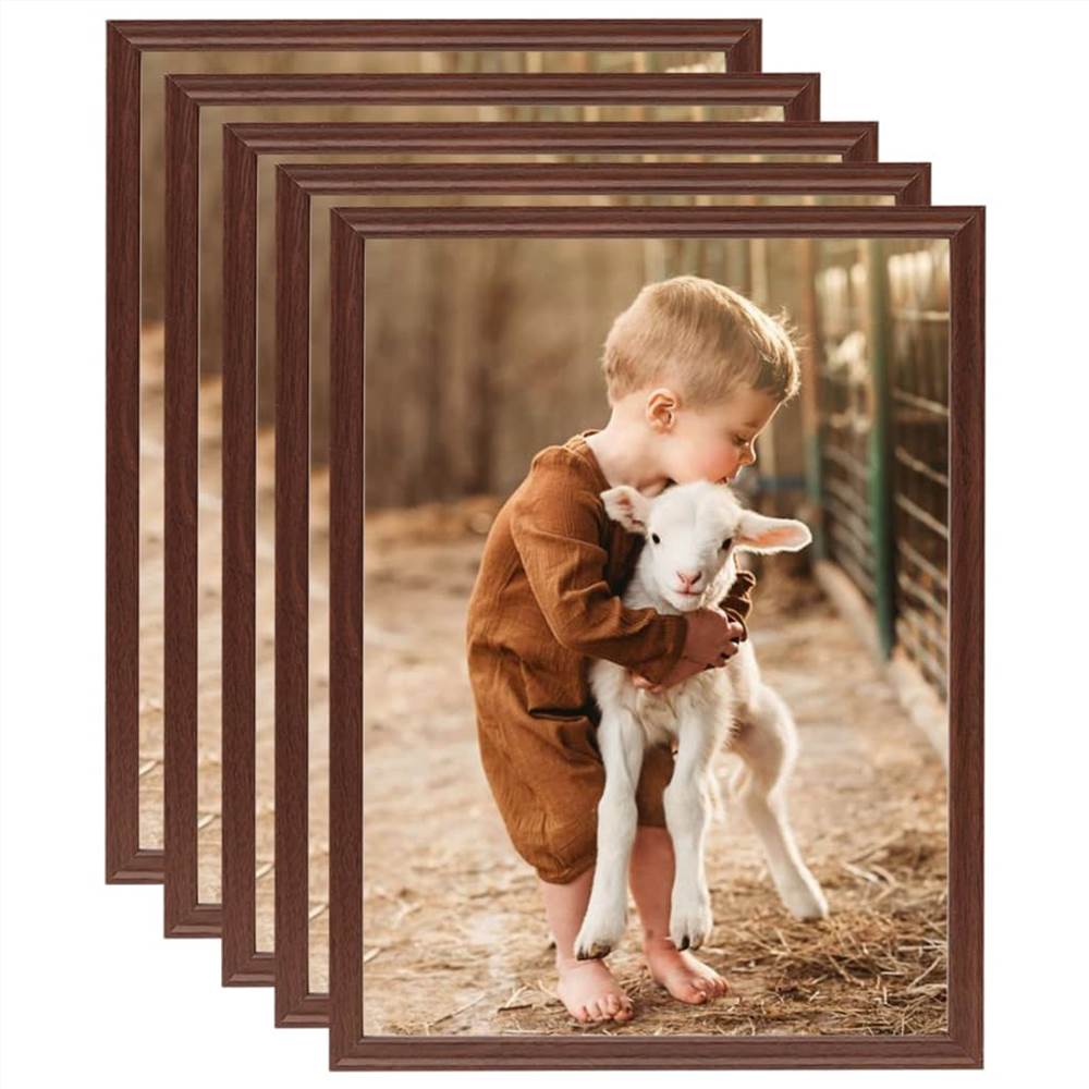 Photo Frames Collage 5 pcs for Wall or Table Brown 40x50 cm MDF