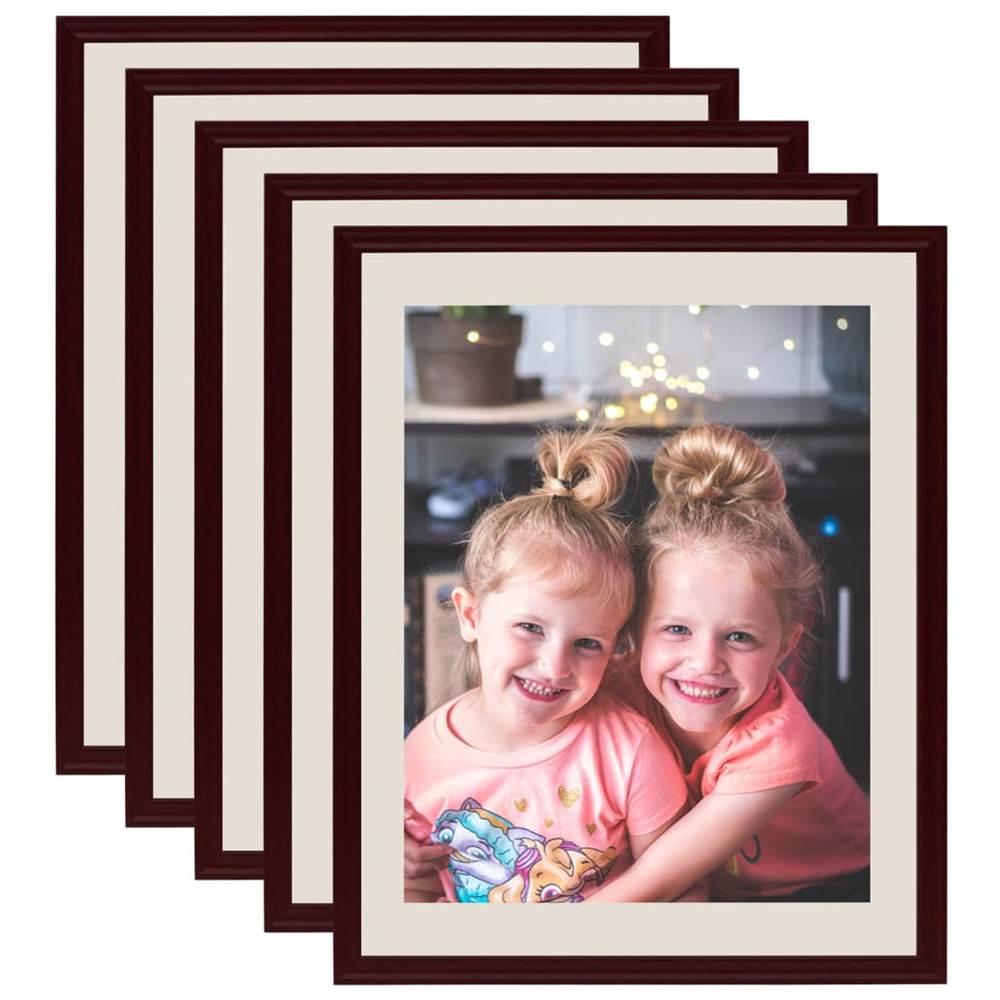 Photo Frames Collage 5 pcs for Wall or Table Dark Red 50x60 cm