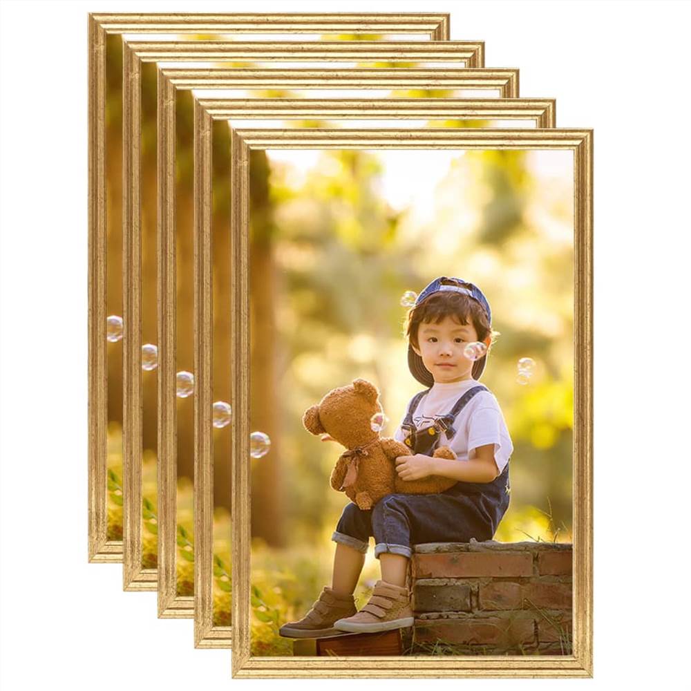 

Photo Frames Collage 5 pcs for Wall or Table Gold 42x59.4cm MDF