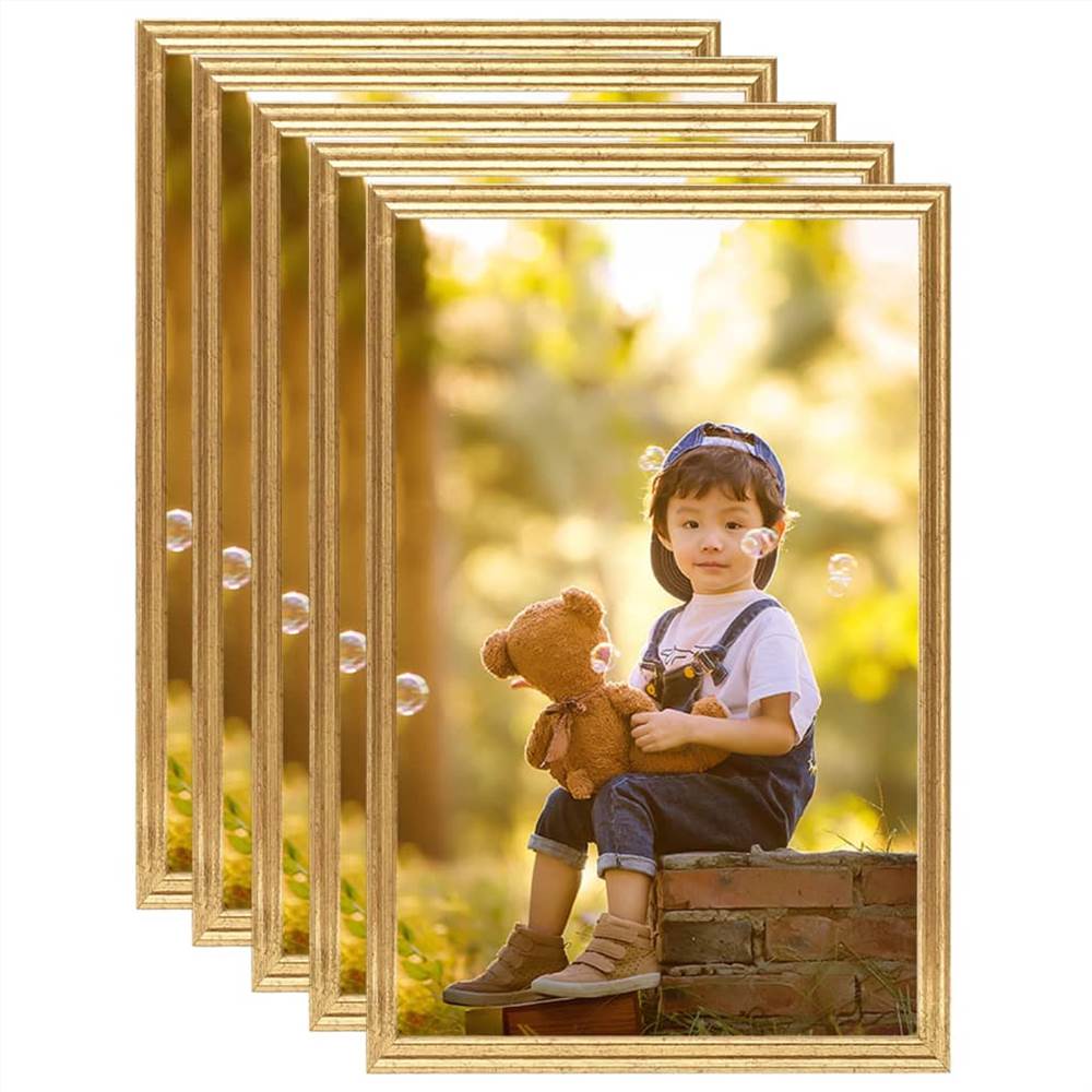 

Photo Frames Collage 5 pcs for Wall or Table Gold 50x70 cm MDF