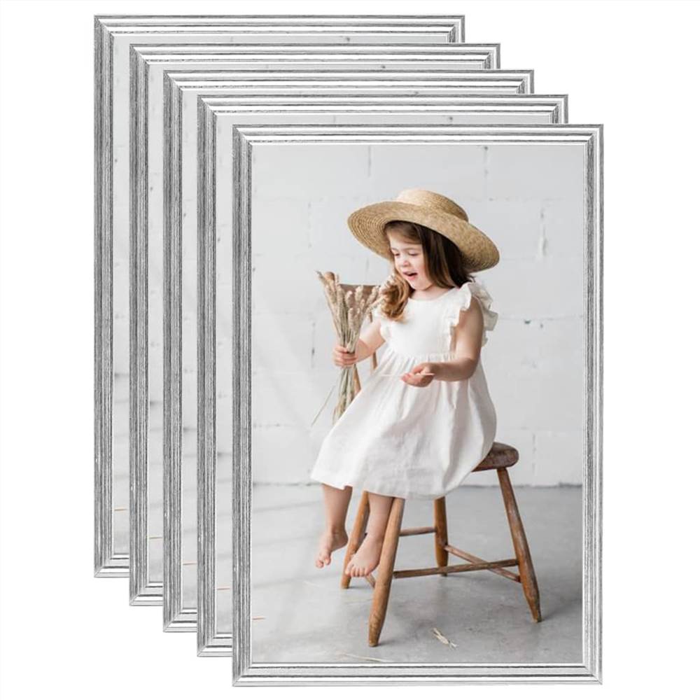 

Photo Frames Collage 5 pcs for Wall or Table Silver 50x70cm MDF