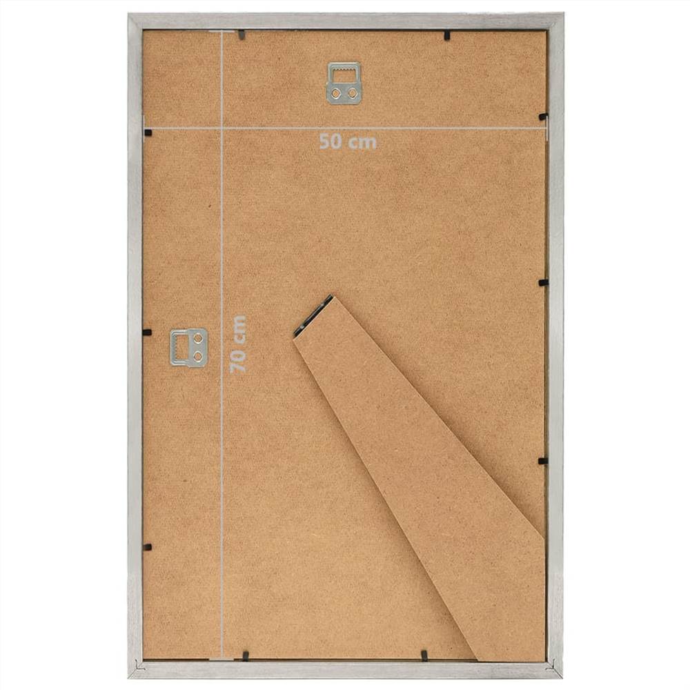 Photo Frames Collage 5 pcs for Wall or Table Silver 50x70cm MDF