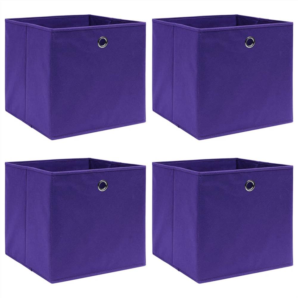 

Storage Boxes 4 pcs Non-woven Fabric 28x28x28 cm Purple