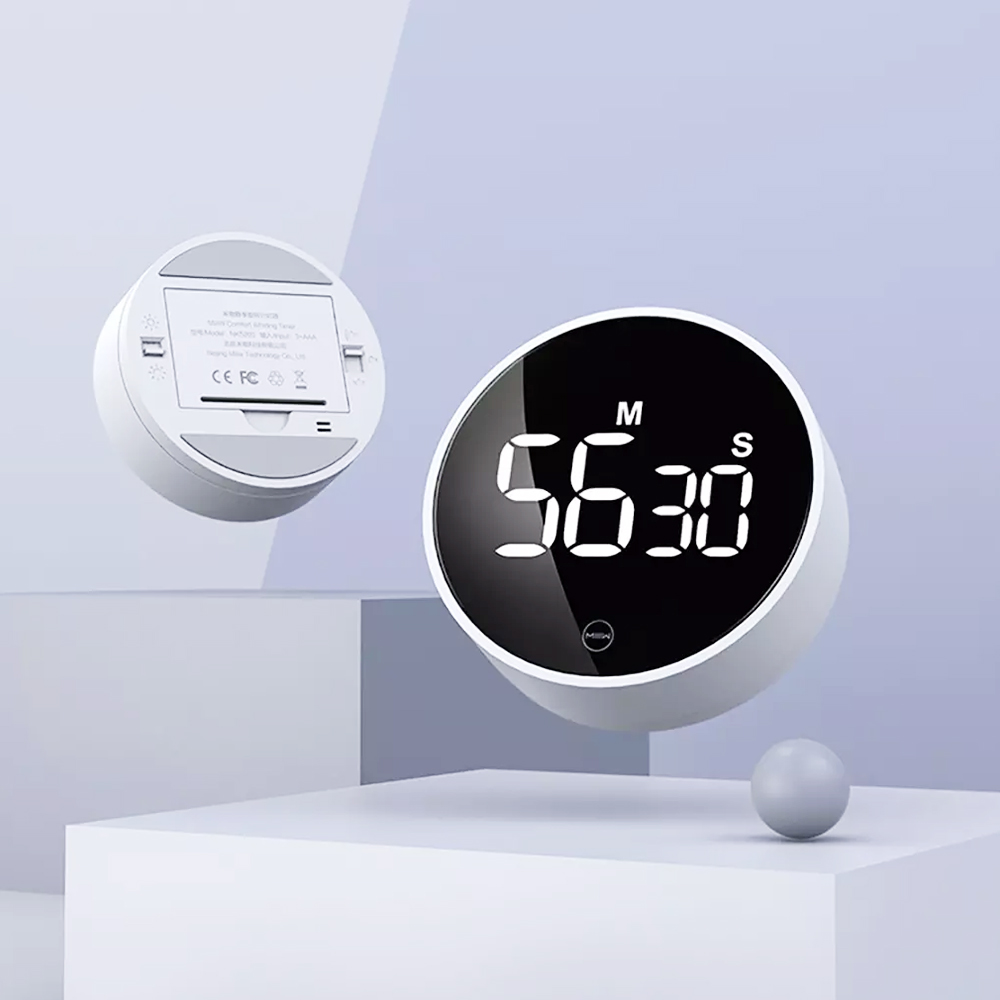Xiaomi MIIIW Cyfrowy timer kuchenny Obrotowy czas Absorpcja magnetyczna Wyświetlacz LED 3 poziomy głośności