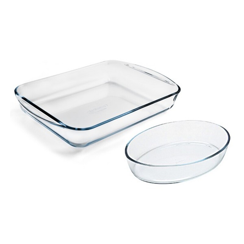 

2pcs Borosilicate Glass Oven Dishes Set (30 x 21 cm + 40 x 27 cm)