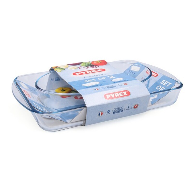 Set of Oven Dishes Pyrex Essentials Borosilicate Glass (30 x 21 cm + 40 x 27 cm) (2 pcs)