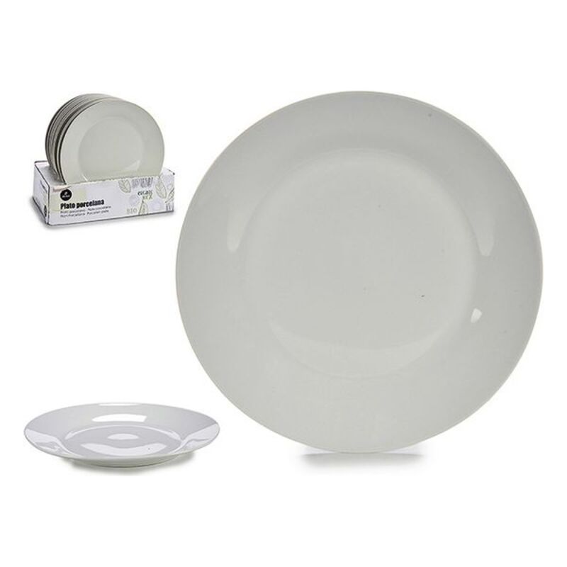 24.5cm Porcelain Flat Plate White
