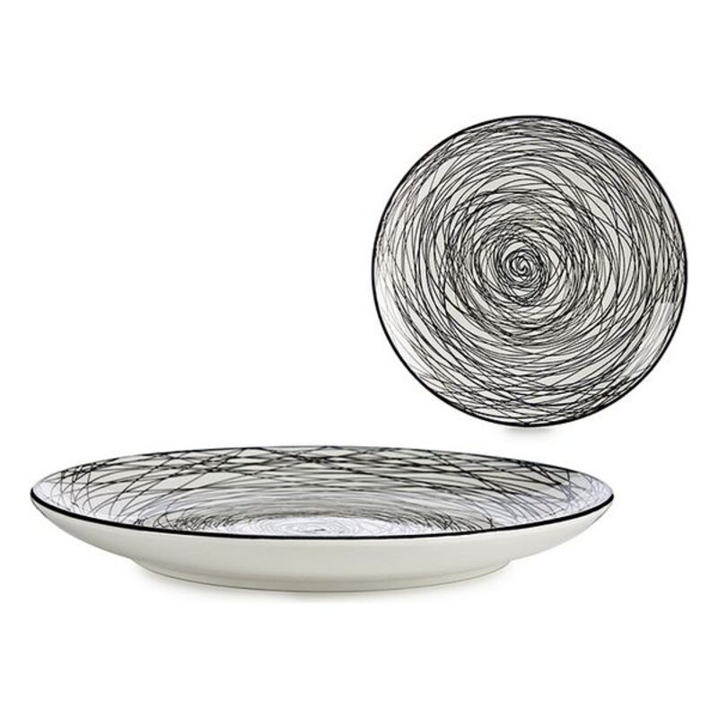 

24cm Porcelain Flat Plate Kitchen Tableware Black