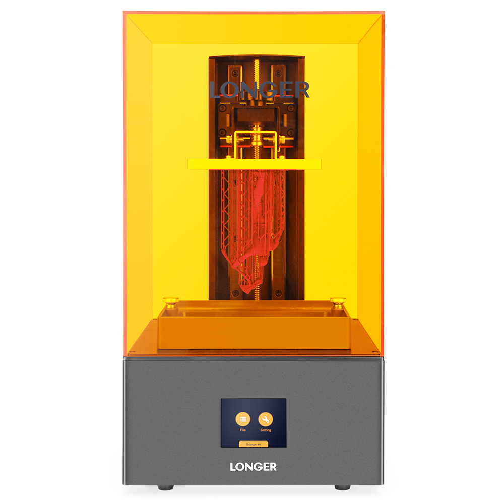 DŁUŻSZA pomarańczowa drukarka 4D z żywicy 3K, rozdzielczość 10.5/31.5um, równoległe oświetlenie UV, podwójna oś Z, prowadnica liniowej, 118*66*190mm