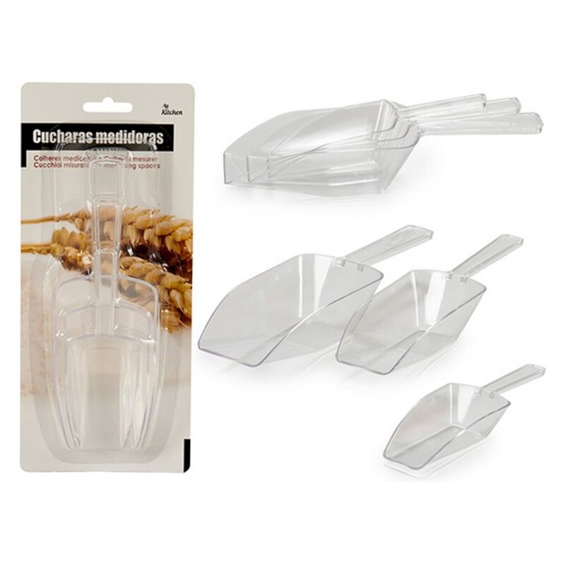 

3 Pieces Transparent Plastic Measuring Spoon Set