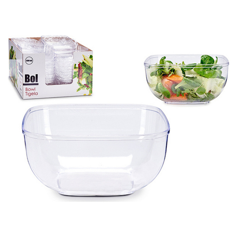 

Kitchen Tableware Squared Transparent Mixing Bowl (15.5 x 7 x 15.5 cm)