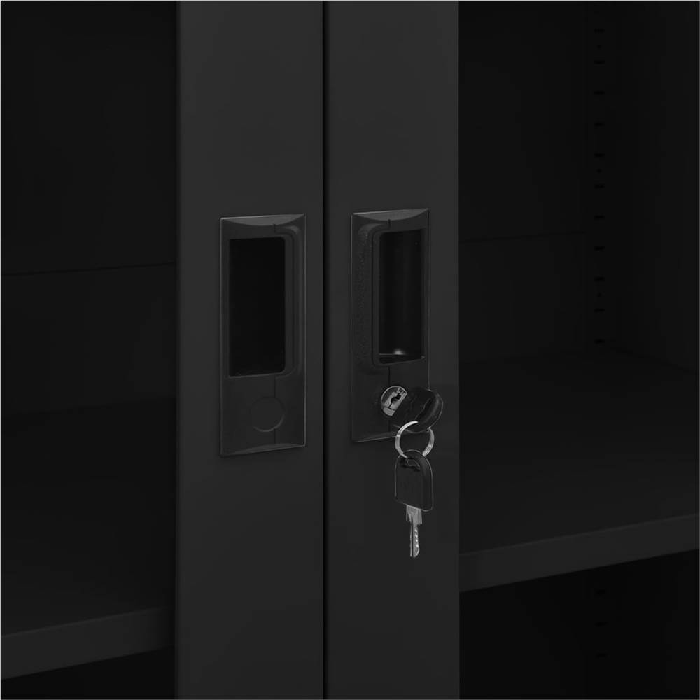 Office Black 90x40x180 cm Steel