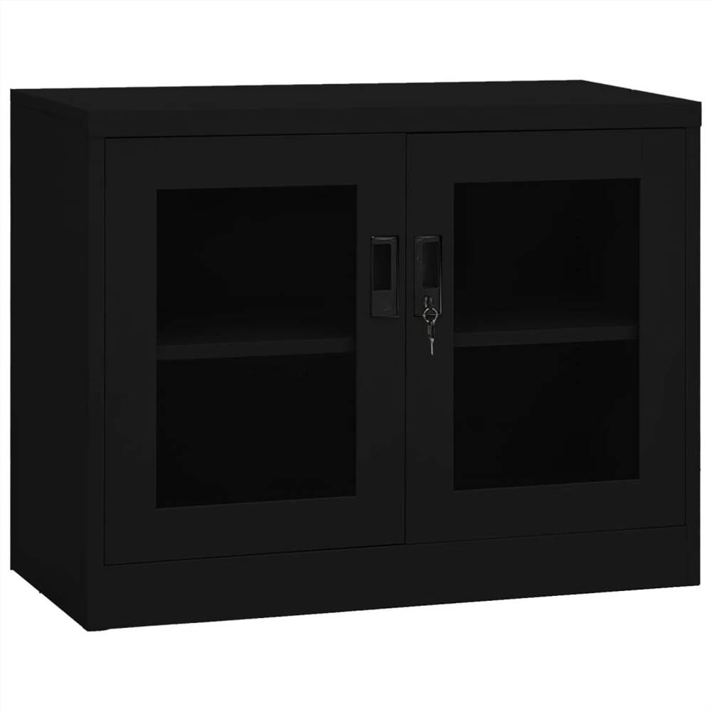 Office Black 90x40x70 cm Steel