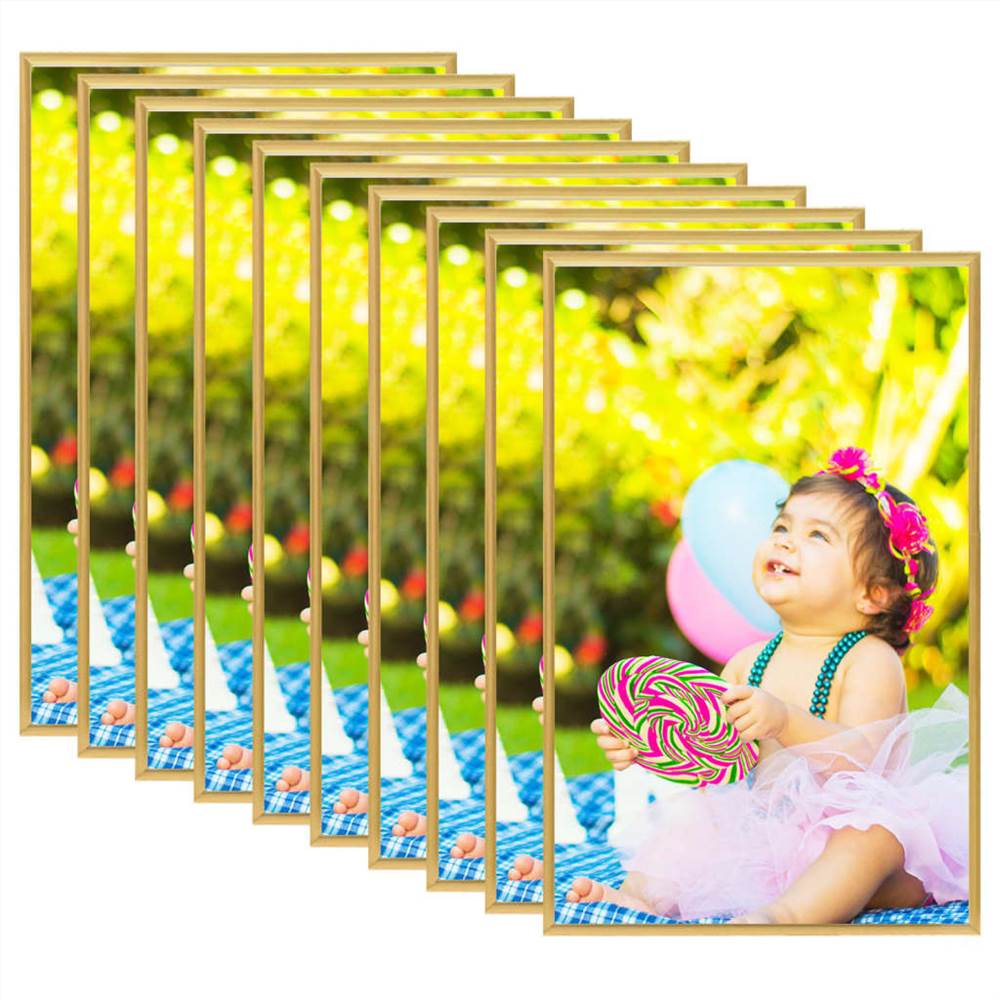 

Photo Frames Collage 10 pcs for Wall or Table Gold 13x18 cm MDF