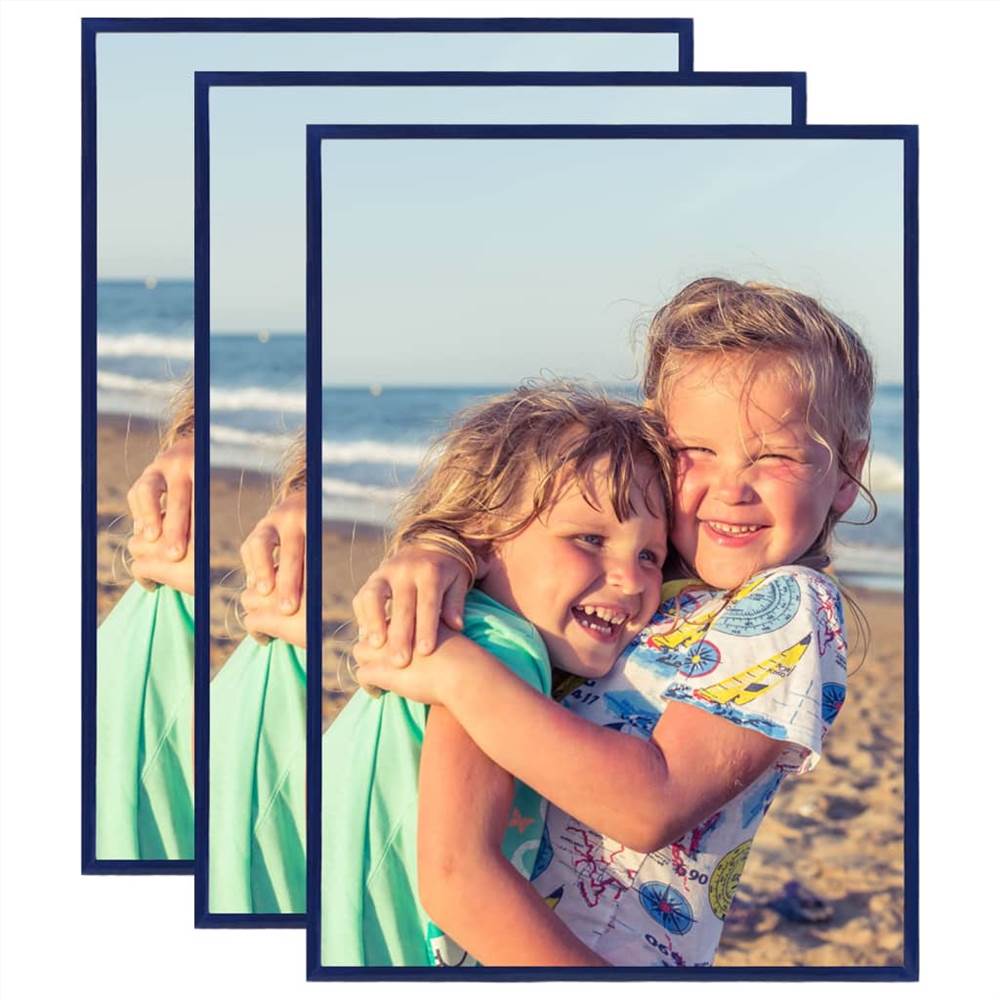 

Photo Frames Collage 3 pcs for Wall or Table Blue 18x24 cm MDF