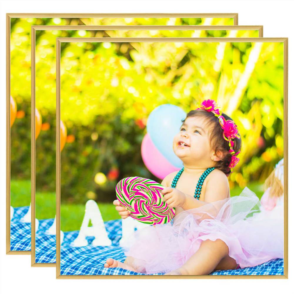 

Photo Frames Collage 3 pcs for Wall or Table Gold 50x50 cm MDF