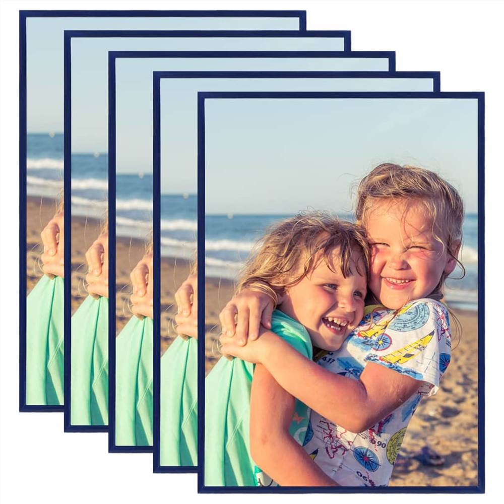 

Photo Frames Collage 5 pcs for Wall or Table Blue 29.7x42cm MDF